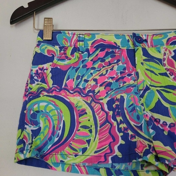 Lilly Pulitzer Girls Mini Callahan Shorts Size 12 Multicolor Lightweight - Picture 2 of 8